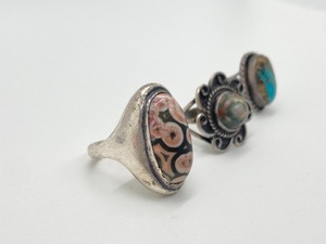 lot 10 image: 3 Vintage Navajo Sterling Rings