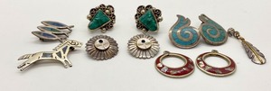 lot 28 image: Vintage Sterling Silver Earrings & Pins