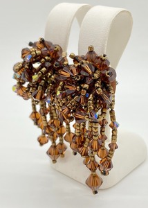 lot 48 image: Pair Vintage Lois Ann Swarovski Crystal Clip Earrings