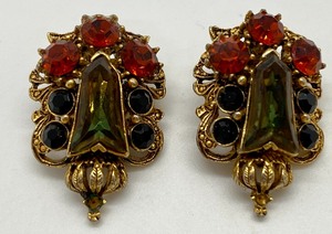 lot 111 image: Vintage Signed Florenza Clip-on Earrings