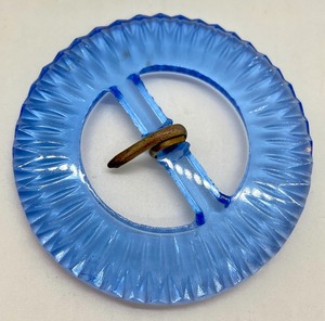 lot 98 image: Antique Blue Glass Czech Belt Buckle