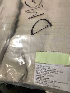 Solid Washed Parchment Linen Twin Duvet Cover, 50548D-T-PARCHMENT, NEW