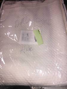 Madelyn Matelasse 18 in. Ivory Cotton Queen Bed Skirt, GP86-Q-IVORY, NEW