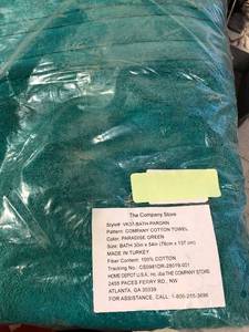 Cotton Paradise Green Solid Turkish Cotton Bath Towel, VK37-BATH-PARGRN, NEW