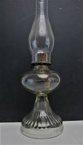 lot 31 image: Early Antique Blown Glass Oil Lamp