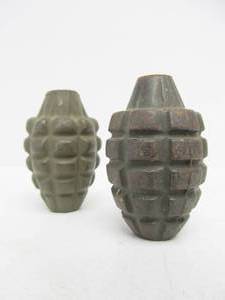 lot 37 image: 3 Vintage Military Inert Grenades