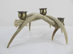lot 107 image: Deer Antler Centerpiece Candle Stand