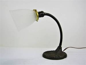 lot 109 image: Antique Gooseneck Desk Lamp