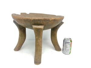 lot 317 image: Early Antique Carved Wood Stool 