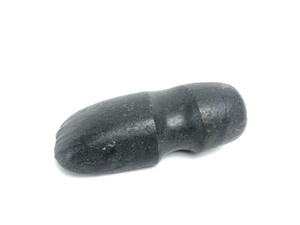 lot 321 image: Large Early Native American Dark Stone Axe Head