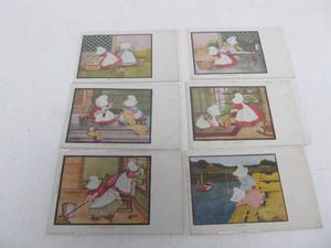 lot 162 image: Lot of 6 Antique Sunbonnet Babies Postcards