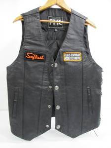 lot 166 image: Harley Davidson Genuine Leather Motorcycle Vest