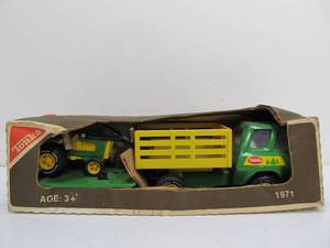 lot 227 image: NOS Vintage 1970s TONKA Metal Landscape Truck & Loader