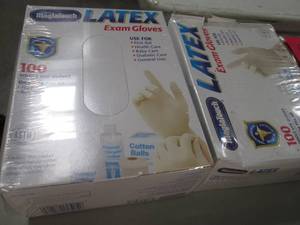 Lot of 2 boxes Latex Exam Gloves. 1...