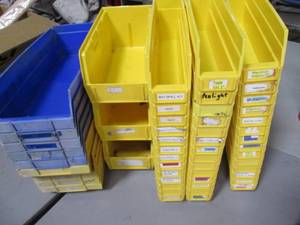 Large Lot of Plastic Parts BinsCon...