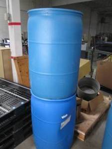 Lot of 2 heavy duty plastic 55 gall...