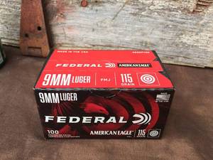 lot 25 image: Federal 9mm Luger Ammo 100 Cartridges