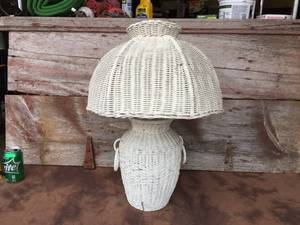 lot 34 image: Vintage Wicker Table Lamp - Works