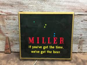 lot 77 image: Nifty Vintage Miller Lightup Bouncing BallMotion Beer Sign