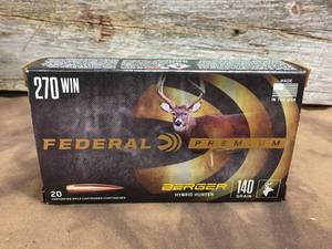 lot 80 image: Federal Premium 270 Win 20 Cartridge Box Ammo