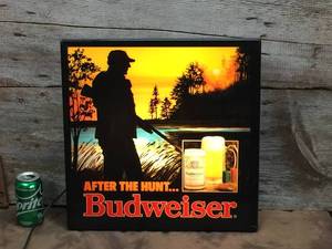 lot 108 image: Vintage Budweiser After the Hunt Beer Light