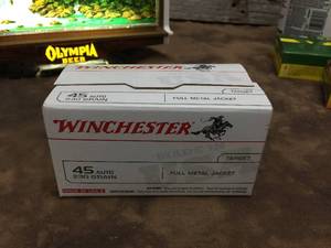 lot 111 image: Winchester 45 Auto 100 Round Value Pack Ammo