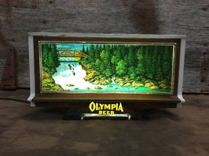 lot 121 image: Vintage Olympia Beer Waterfall Motion Light Register Topper