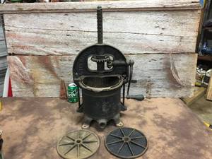 lot 137 image: Antique Enterprise Mfg Co Sausage StufferFruit Press