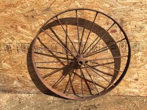 lot 94 image: Antique Iron Wagon Wheel