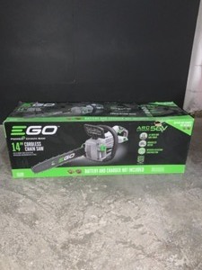 lot 14 image: EGO 14 IN. 56V LITHIUM-ION CORDLESS ELECTRIC CHAINSAW (TOOL ONLY). SEE PICTURES