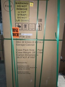 lot 58 image: HUSKY HEAVY DUTY WELDED 36 IN. W X 81 IN. H X 24 IN. D STEEL GARAGE TALL CABINET IN BLACK. SEE PICTURES