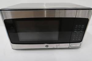 GE - 1.1 Cu. Ft. Mid-Size Microwave - Stainless steel