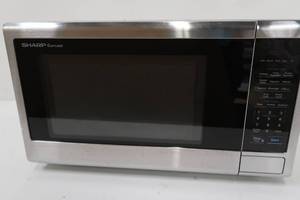 Sharp - Carousel 1.1 Cu. Ft. Mid-Size Microwave - Stainless steel