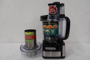 Hamilton Beach Stack and Snap 12-Cup 3-Speed Stainless Steel and Black Food Processor
