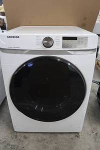 Samsung - 7.5 Cu. Ft. Stackable Electric Dryer with Steam and Sensor Dry - White
