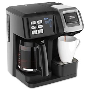 Hamilton Beach FlexBrew Trio Coffee Maker, 2-Way Single Serve & Full 12c Pot - Black