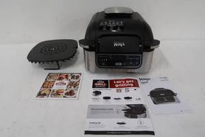 Ninja - Ninja� Foodi 5-in-1 Indoor Grill with 4-qt Air Fryer, Roast, Bake, & Dehydrate - Stainless SteelBlack