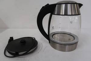Chefman Electric Glass LED Indicator Lights, 360 deg Swivel Base, BPA Free, Stainless Steel, 1.8 Liters, Kettle