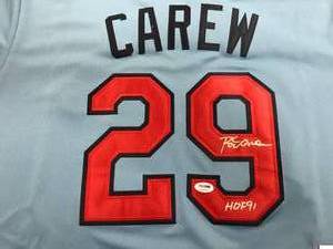 Rod Carew Autographed Jersey ( COA Authentication )