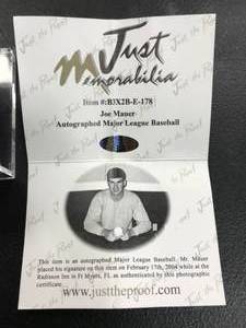 Joe Mauer Autographed Baseball