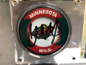 Charlie Coyle Autograph Card and Puck