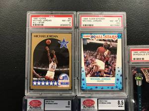 Lot of 4 Michael Jordan and Shaq Graded Cards ( see photos for details )