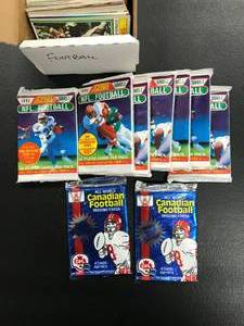 Box of Football Cards and Packs ( see photos for details )