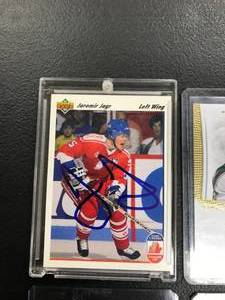 Lot of 4 Autograph Cards ( Ryan Suter, Charlie Coyle, Ryan Suter, and Jaromir Jagr )