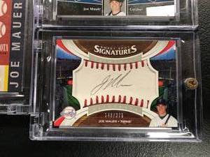Lot of 3 Joe Mauer Autographed Baseball Cards ( upper deck and Panini )