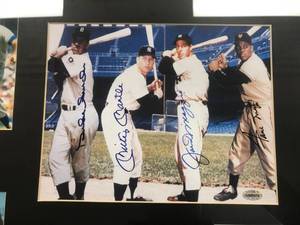 Autographed Duke Snider , Mickey Mantle, Joe Dimaggio, Willie Mays Autographed Framed photo