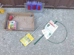 Flat of misc bird feeder accessories. As shown.