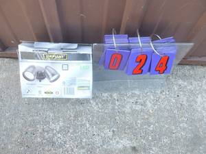 Defiant 2 light led outdoor security lights. As shown.