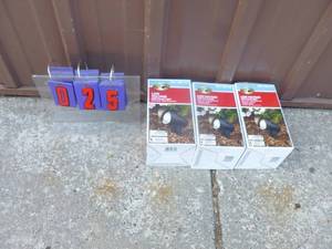 Qty of 3 Hampton Bay low voltage outdoor flood lights. As shown.