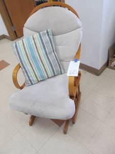 Wood Glider Rocking Chair With Pill...